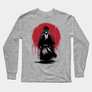 Samurai in a kimono robe Long Sleeve T-Shirt